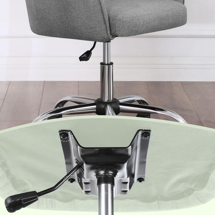 Produktbild Songmics Bürostuhl, OBG019G01V1 Stoff grau, Gestell silber (45 - 55 cm)