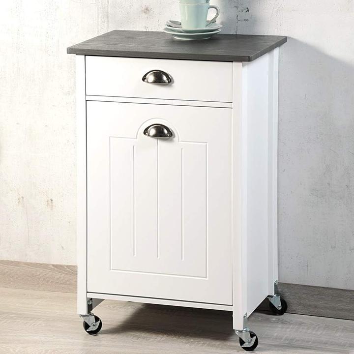 Immagine prodotto Kesper Stolik kuchenny na kółkach zawiera kosz na śmieci, biały, FSC