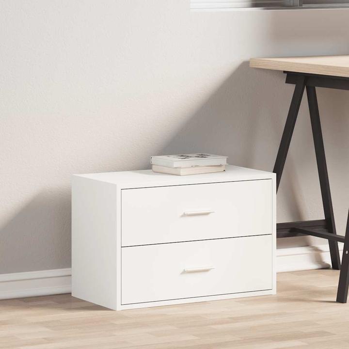 Produktbild VidaXL Schrank mit 2 Schubladen Weiss 60x31x40 cm Holzwerkstoff (60 x 31 x 40 cm)