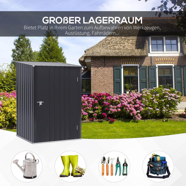 Produktbild Outsunny Gerätehaus Stahl Dunkelgrau