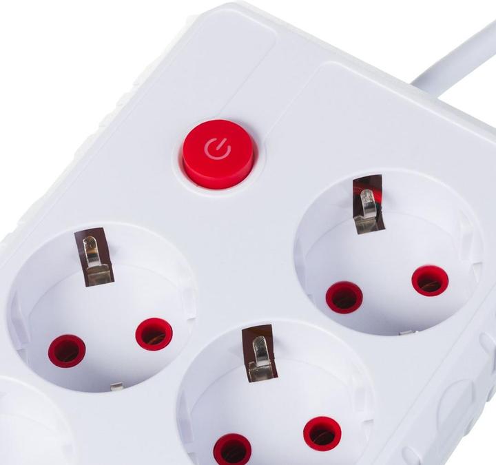 Produktbild Maclean Steckdosenleiste, Verlängerungskabel mit 4 Steckdosen + 3 USB-Anschlüssen (4x, USB-A, 3 m)