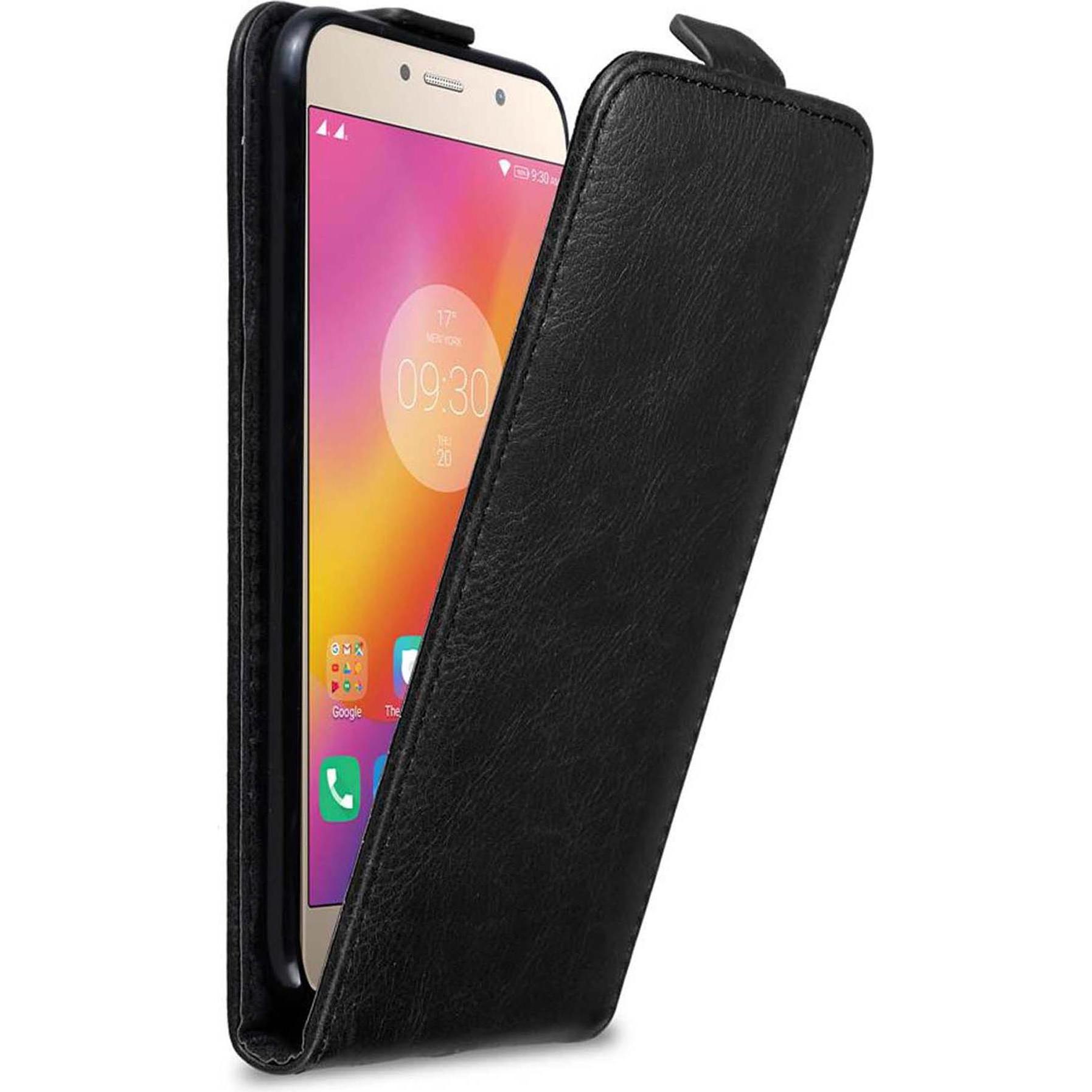 Cadorabo Flip wie Invisible Cover (Lenovo P2), Smartphone Hülle, Schwarz