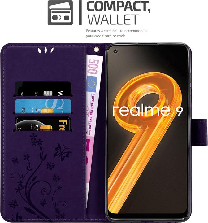 Image du produit Cadorabo Étui Flower Book pour Realme 9 4G / 9 PRO+ (Realme 9 4G, Realme 9 Pro Plus)
