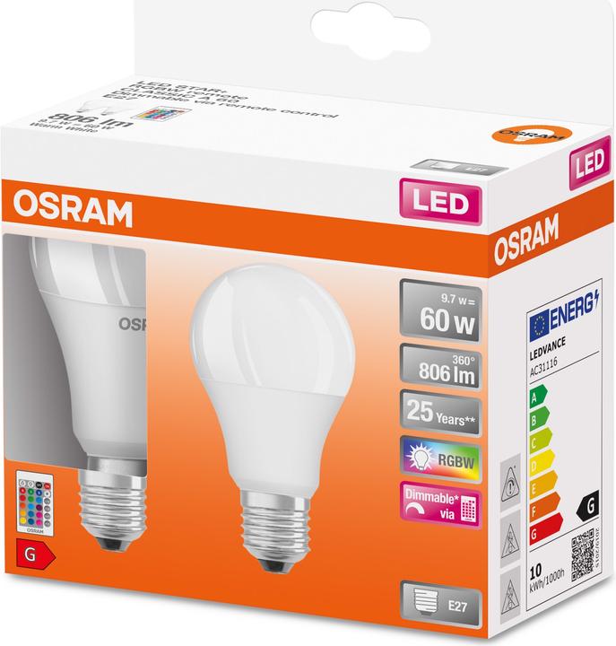 Actual product image Osram Led Retrofit (E27, 9.70 W, 806 lm, 2 x, G)