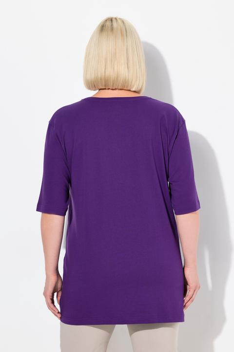 Actual product image Ulla Popken Basic V-Neck Relaxed Fit Short Sleeve Tee (60)