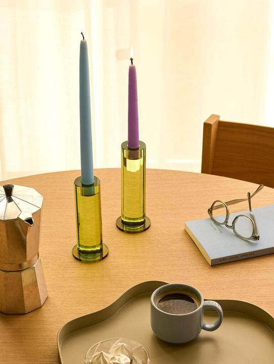 Actual product image Hübsch Cut Candleholders Green (set of 2)