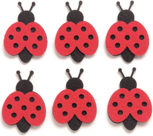 Produktbild Glorex Filz-Marienkäfer 6St 3,5cm rot