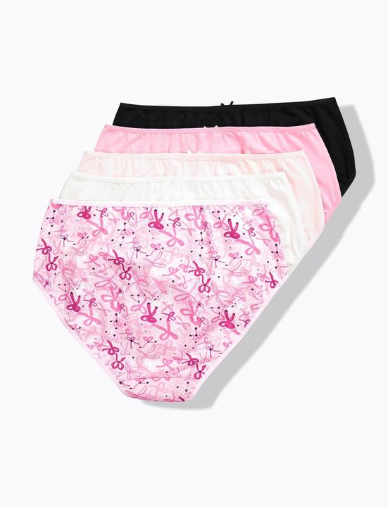 Immagine prodotto Ulla Popken Slip midi con fiocchi/tinta unita in confezione da cinque (58)