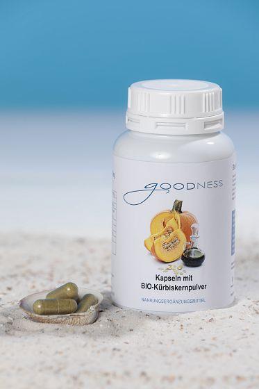 Produktbild Goodness BIO-Kürbiskernpulver Kapsel 600 mg (150 Stück, Kapseln, 123 g)