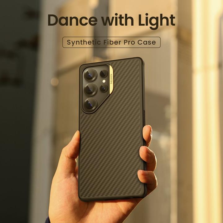 Actual product image Samsung Nillkin Synthetic Fibre PRO Magnetic Back Cover for Galaxy S25 Ultra Black (Samsung Galaxy S25 Ultra)