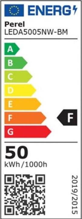Etichetta energetica Perel Faretto LED di design con rilevatore di movimento - 50 W - Bianco neutro (5400 lm, E14)