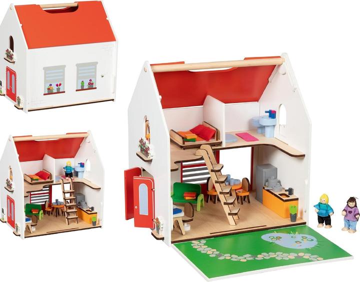 Actual product image Goki Tragbares Puppenhaus Eco House mit Zubehör
