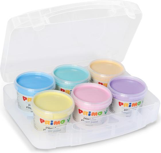Actual product image Morocolor Finger Paint Primo Pastel Set of 6 in Plastic Case (600 ml)