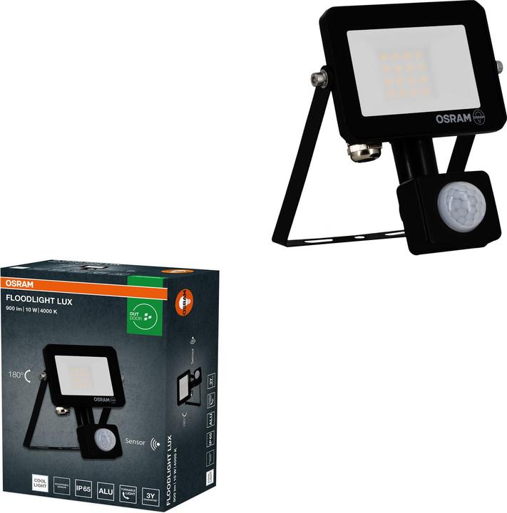 Actual product image Osram LED-Fluter mit Sensor, 10W, 900lm, 4000K, 105°, IP65, neutralweiss (900 lm, IP65)