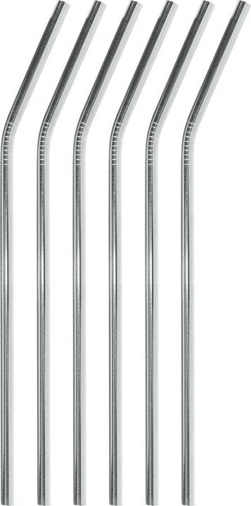 JTI 6x Bent Metal Drinking Straws - Silver (1 x)