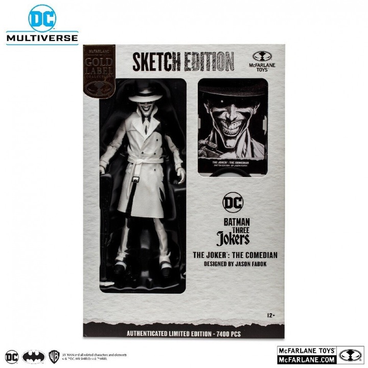 Actual product image McFarlane Batman: Three Jokers DC Multiverse Action Figure The Joker: The Comedian Sketch Edition (Gold