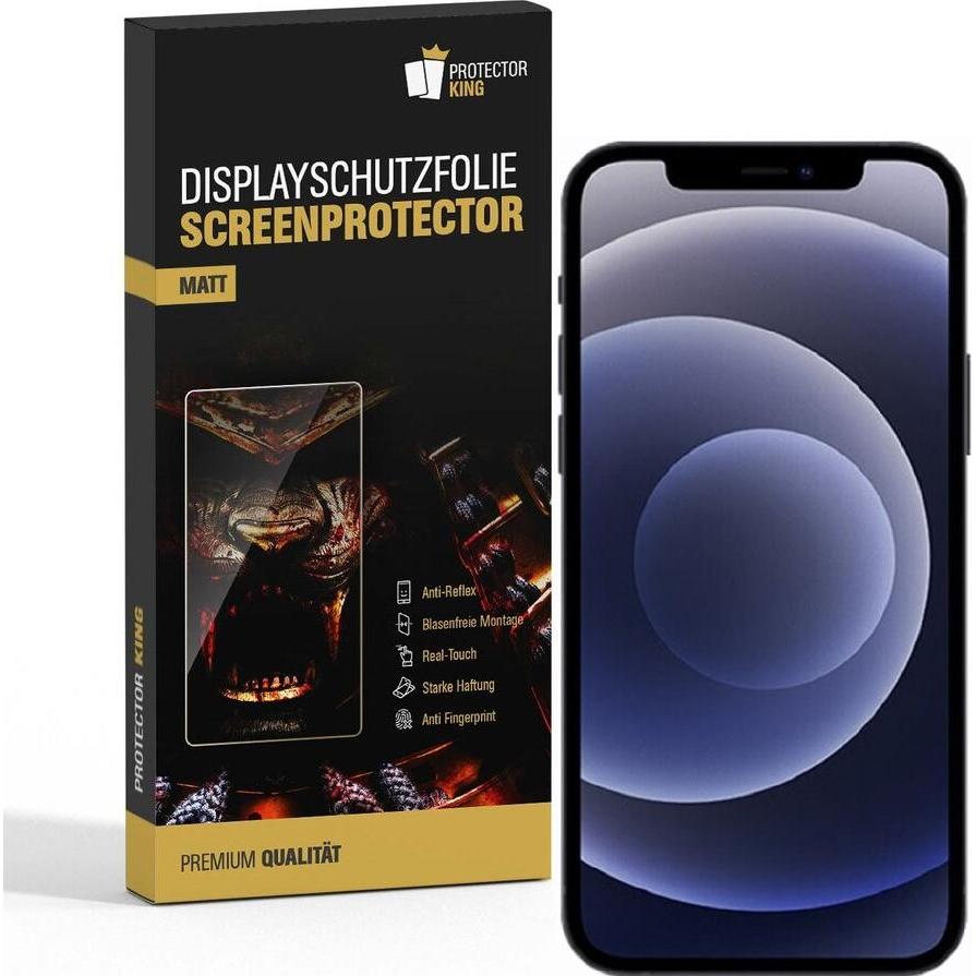 Protectorking 3x Premium Displayschutzfolie Matt Entspiegelt (3 Stück, Apple iPhone 12 Pro Max), Smartphone Schutzfolie