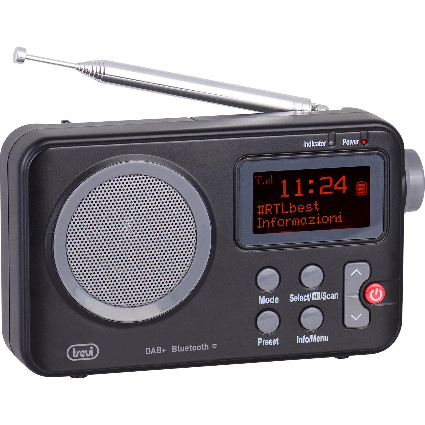 Trevi DAB 7F80 R Portatile Nero, Grigio (DAB, FM), Radio, Grigio, Nero