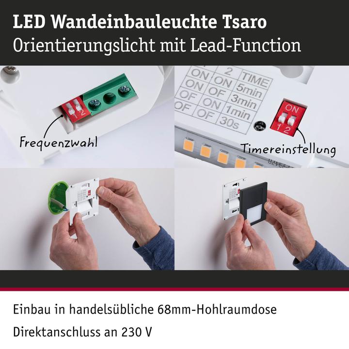 Produktbild Paulmann Wand Ebl Set Hf LED 1x1w (Tsaro Eckig Schwarz) (120 lm)