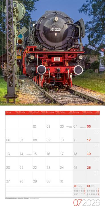 Image du produit Lokomotiven Kalender 2026 - 30x30 (30 x 30 cm, Couverture rigide, Allemand, Français, Anglais, Italien)