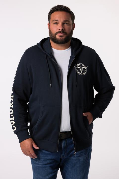 Image du produit John F. Gee Sweat-shirt à capuche, poche kangourou, imprimé sur les manches - jusqu'au 8 XL (6XL)