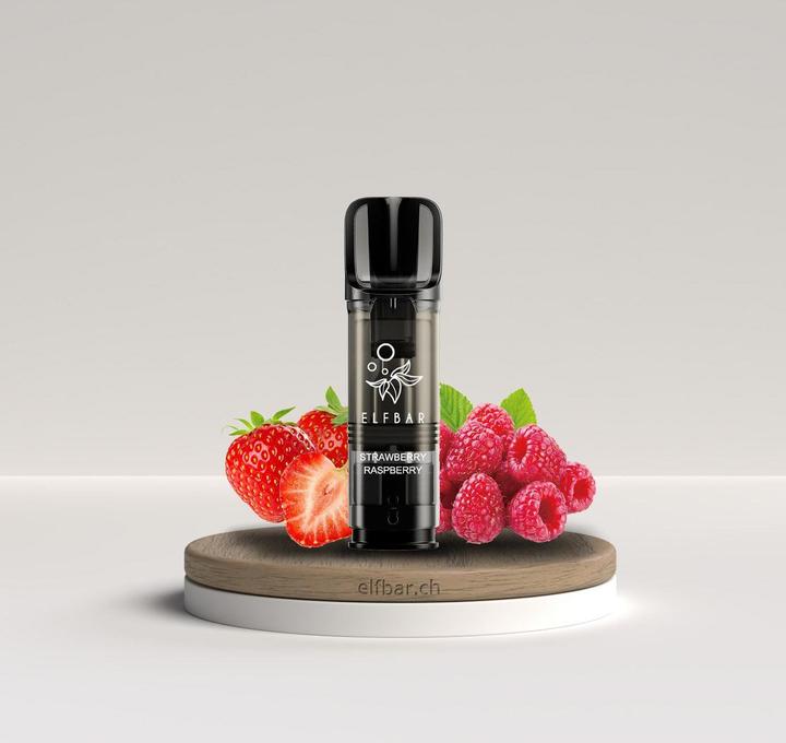 Actual product image Elfbar ELFA Pro - 2ml PODs 20mg, Strawberry Raspberry (Raspberry, Strawberry)