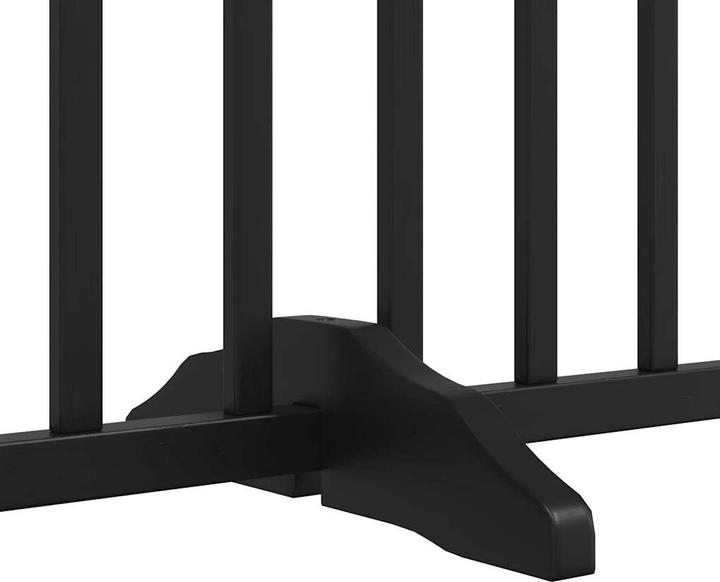 Actual product image vidaXL Hundetor Tür Faltbar Hundegitter Schutzgitter Schwarz 4-tlg. Massivholz