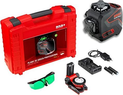Actual product image Sola Line laser PLANO 3D green Professional 71017201 Case Professional set 360° Battery pack