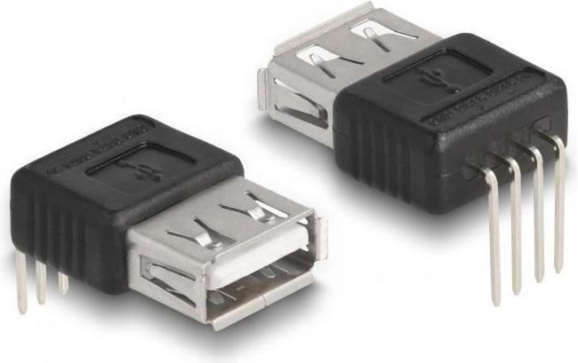 Actual product image Delock Adapter USB 2.0 type-A socket to 4 pin 90 angled (USB, 2.45 cm)