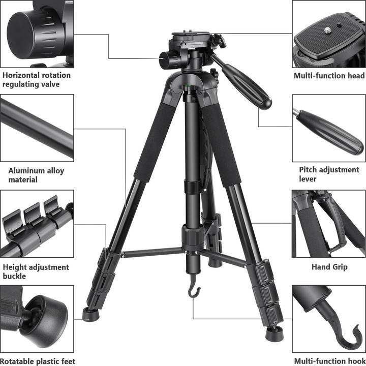 Actual product image Neewer Aluminum Alloy Camera Tripod Monopod With Pan Head (I) (Metal)