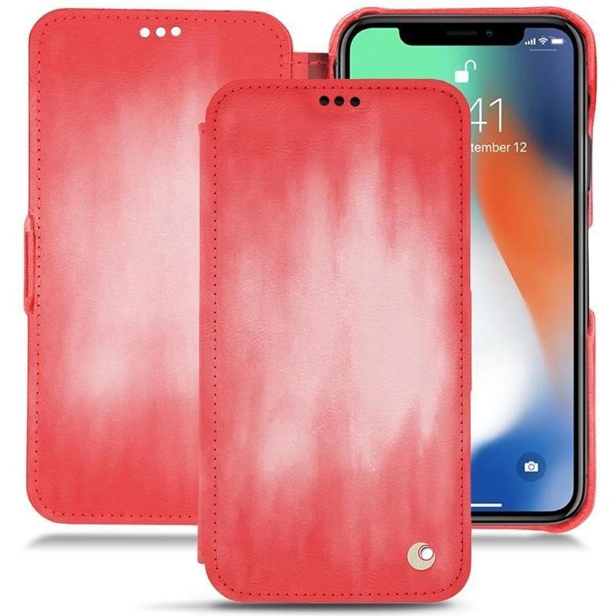 Noreve Lederschutzhülle horizontal (Apple iPhone XS Max), Smartphone Hülle, Rosa