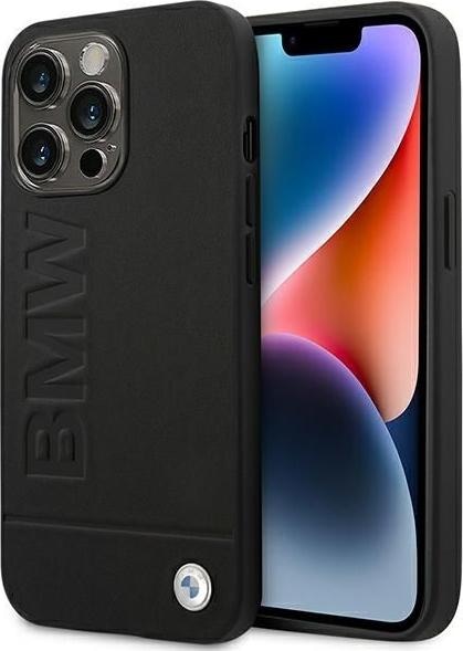Produktbild BMW Etui BMHCP14LSLLBK iPhone 14 Pro 6,1" czarny/black Leather Stamp (Apple iPhone 14 Pro)