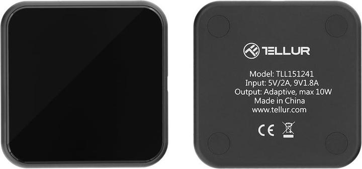 Produktbild Tellur Qi Slim Wireless Fast Charging Pad WCP04, 10W, QI Certified, Tempered Glass black (10 W)