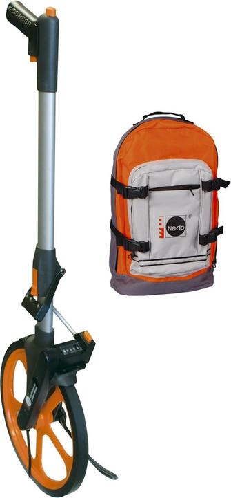 Nedo Leichtmessrad-Set Professional im Trekkingrucksack (9 m, Laserentfernungsmesser)
