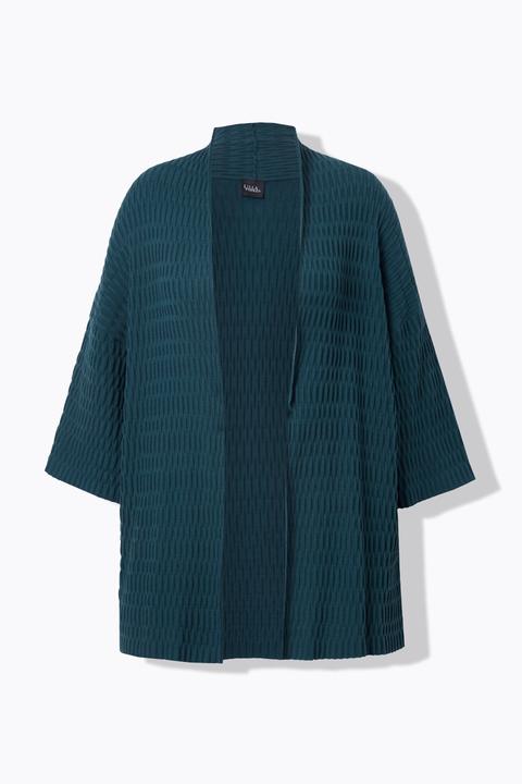 Produktbild Ulla Popken Strickjacke, Strukturstrick, Oversized, V-Ausschnitt, 3/4-Arm (42, 44)