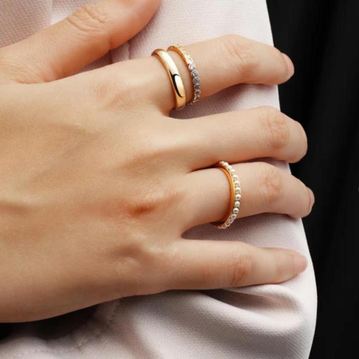 Produktbild Ania Haie Two Tone Square and Circle Bezel Ring (54, 925 Silber)