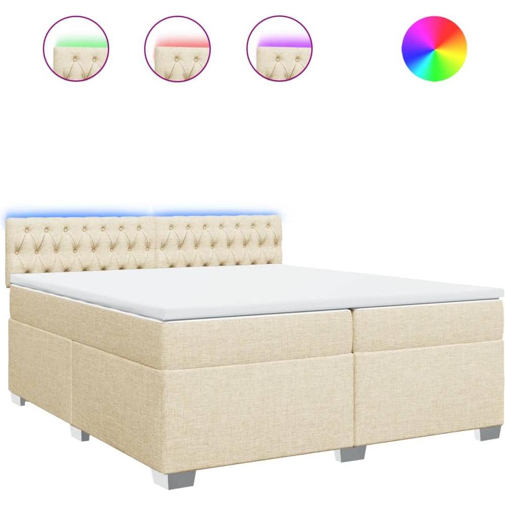 Thumbnail - VidaXL, Bett, Bo x springbett mit Matratze 200 x 200 cm Stoff (200 x 200 cm)