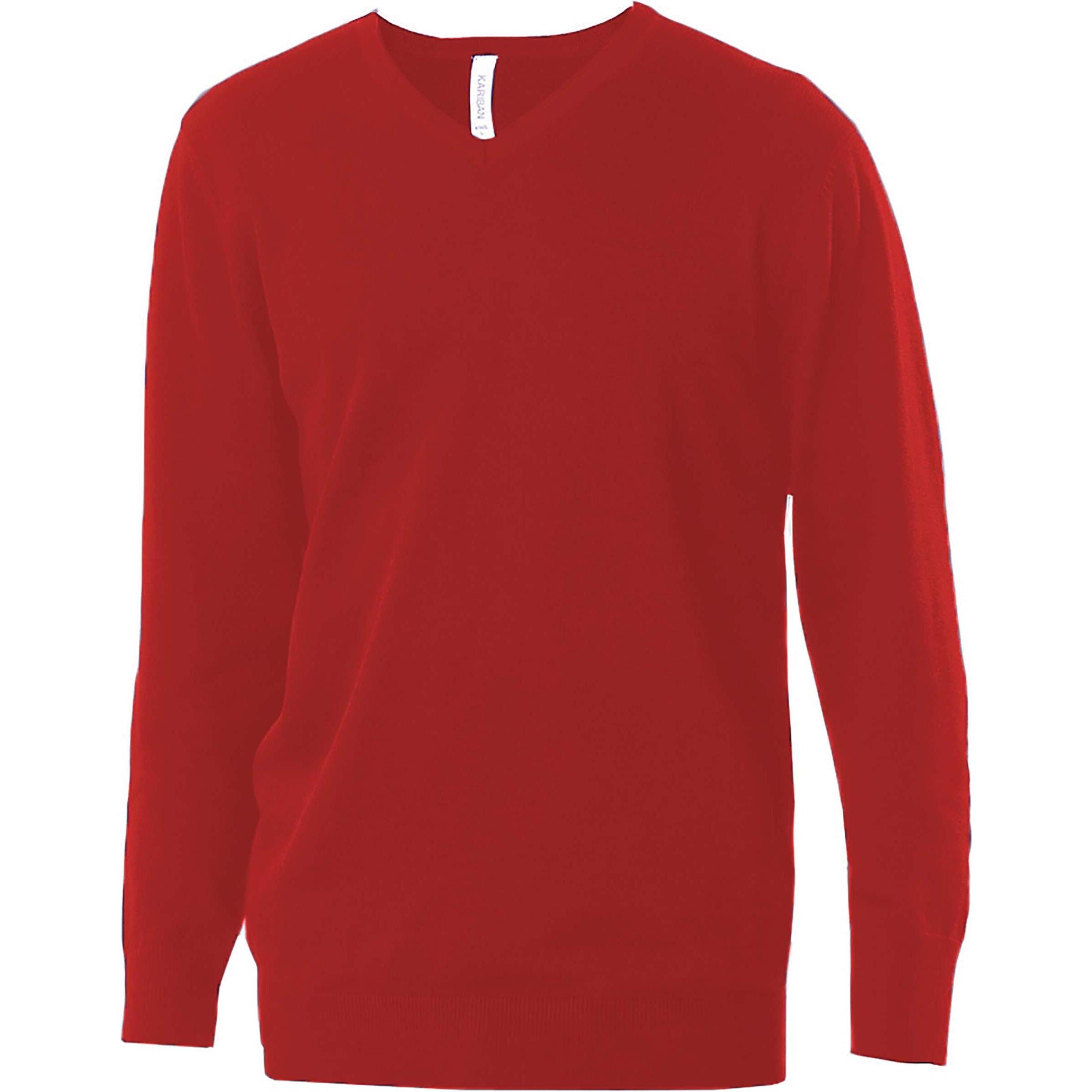 Kariban, Herren, Pullover, Col V, Rot, (XL)
