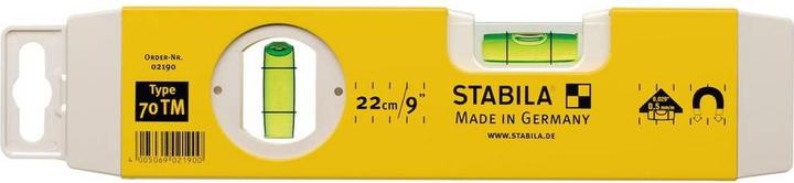 Actual product image Stabila Torpedo Spirit Level Type 70 TM Magnet System (23.50 cm)