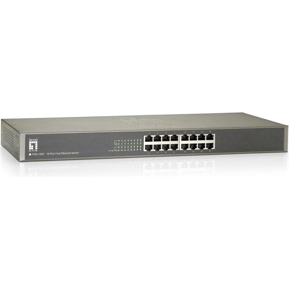 LevelOne 16P DT/19 F1650 10/10, Netzwerk Switch