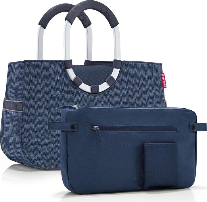 Actual product image reisenthel Shopping Basket Loopshopper M Herringbone Dark Blue