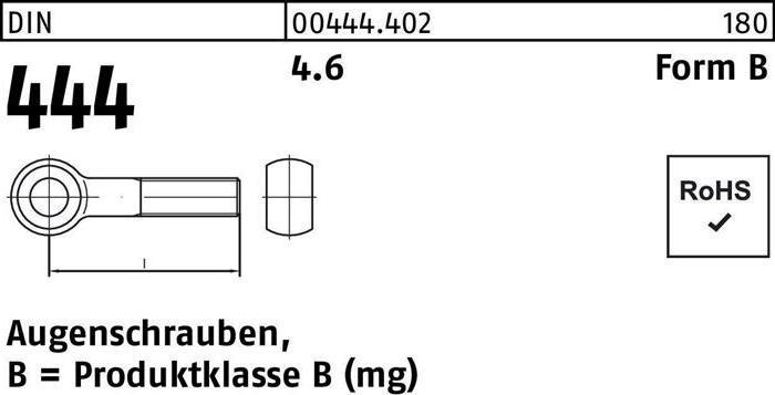 Produktbild Augenschraube DIN 444 Form B BM 8 x 90 4.6 (25 Schrauben pro Stück)