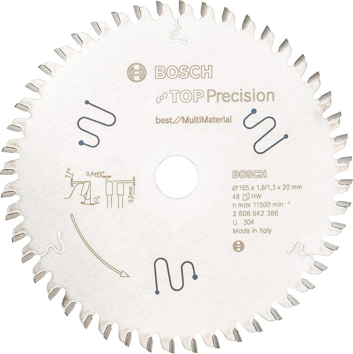 Produktbild Bosch Professional Zubehör Kreissägeblatt Top Precision Best for Multi Material, 165 x 20 x 1,8 mm, 48