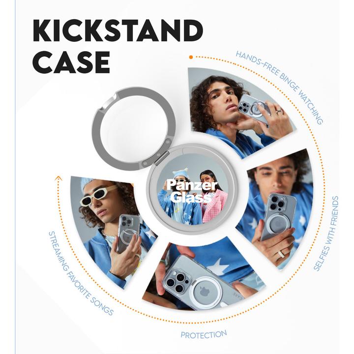 Image du produit PanzerGlass CARE Kickstand & MagSafe iPhone '24 6.1" argent (Apple iPhone 16)
