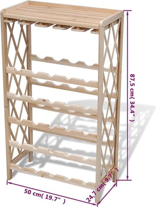 Immagine prodotto vidaXL Weinregal (25 bombole, 24.70 x 24.70 x 87.50 cm)