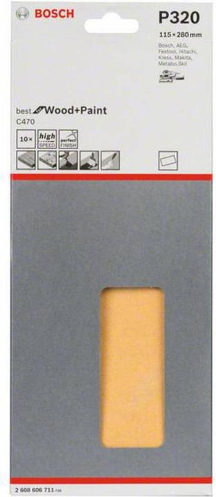 Produktbild Bosch Professional Zubehör Schleifblatt C470, 10er-Pack. Für Schwingschleifer (320)