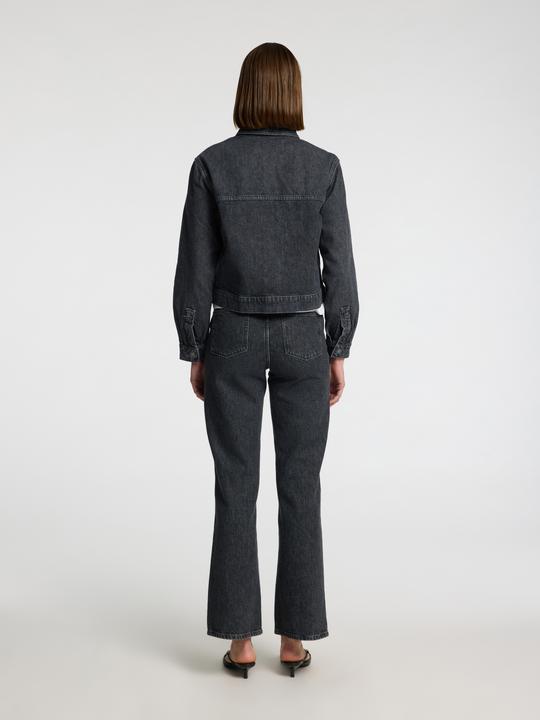 Actual product image Selected Black faded denim jacket (42)