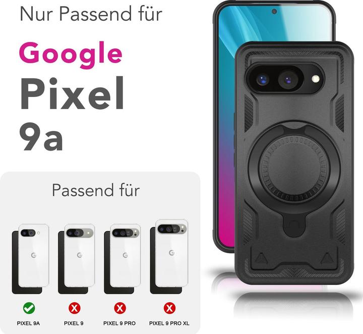 Produktbild Nalia Stormguard - Stabile Panzer Hülle mit MagSafe & 360-Grad Ringhalter - Military Cover (Google Pixel 9a)