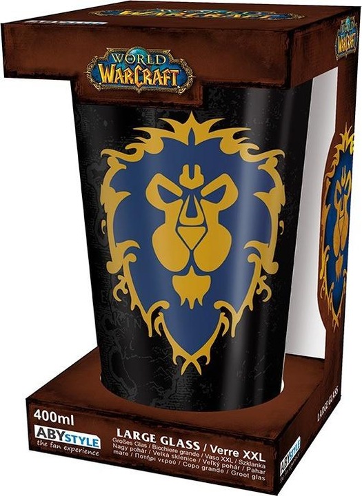 Actual product image ABYstyle WORLD OF WARCRAFT - Large Glass - 400ml - Alliance - box x2