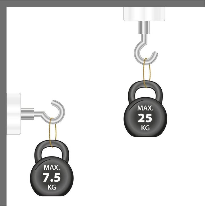 Produktbild Supermagnete Magnetsystem gummiert mit Haken (1x)